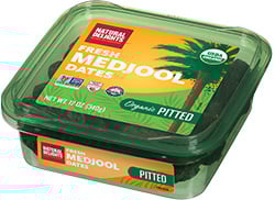 angled view of  Organic Pitted US packaging