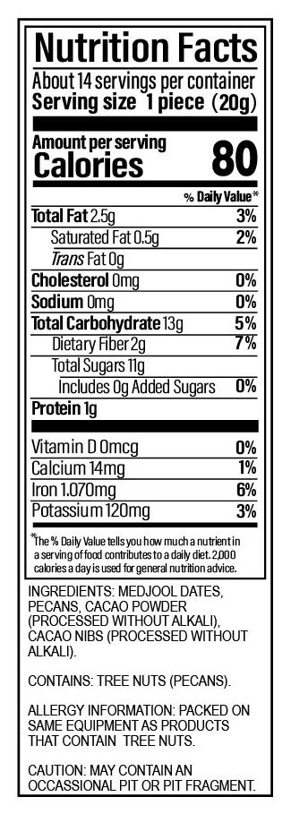 Nutrition label