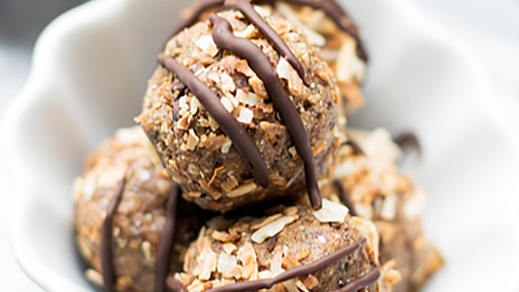 caramel coconut energy bites