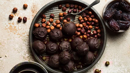 espresso hazelnut medjool date truffles