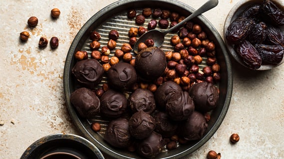 espresso hazelnut medjool date truffles