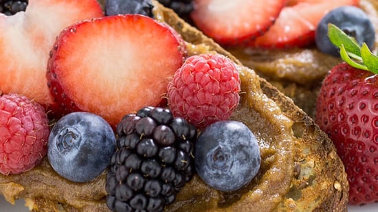 loaded toast with berries