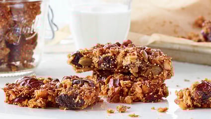 medjool date cranberry orange granola clusters