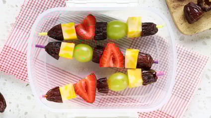 medjool date fruit and cheese stacker