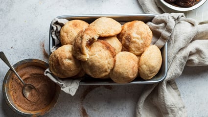 stuffed snickerdoodle cookies with date caramel