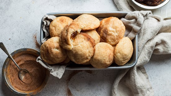 stuffed snickerdoodle cookies with date caramel