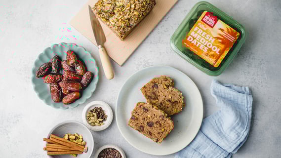 zucchini bread with dates and hazelnuts