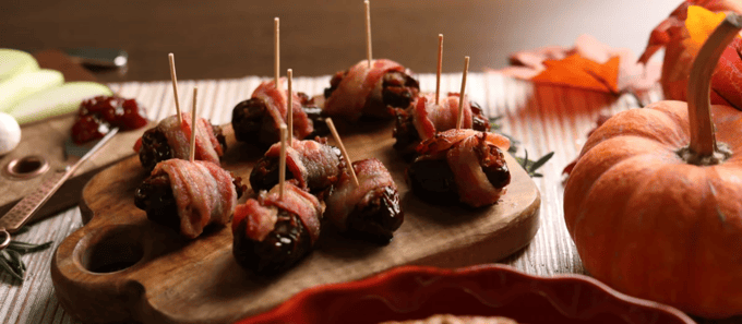 Anne Burrell’s Bacon Wrapped Chorizo Stuffed Dates-1-1