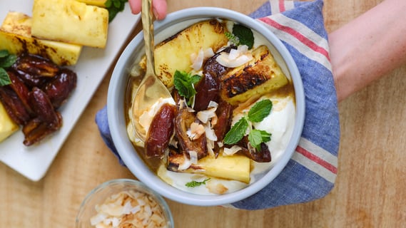 Caramelized Pineapple with Honeyed Dates