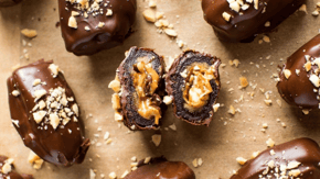 Chocolate Covered Snickers Stuffed Dates