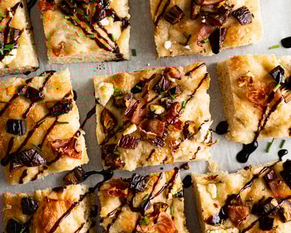 Date, Goat Cheese and Prosciutto Sourdough Focaccia