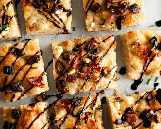 Date, Goat Cheese and Prosciutto Sourdough Focaccia