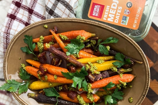 Roasted Carrots with Dates and Pesto