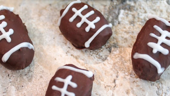 Stuffed Medjool Date Footballs