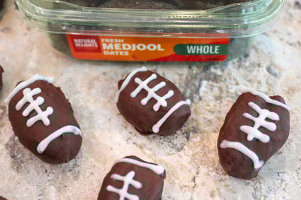 Stuffed Medjool Date Footballs