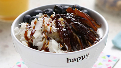Steel Oats With Medjool Dates and Wild Huckleberries