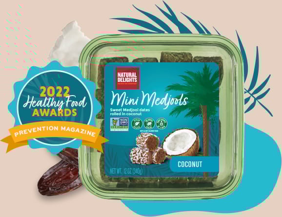 Natural Delights Coconut Mini Medjools - 2022 Healthy Food Awards - Prevention Magazine