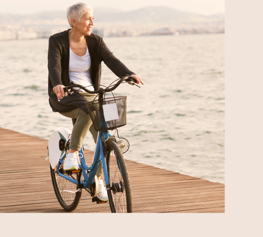 woman riding a bike