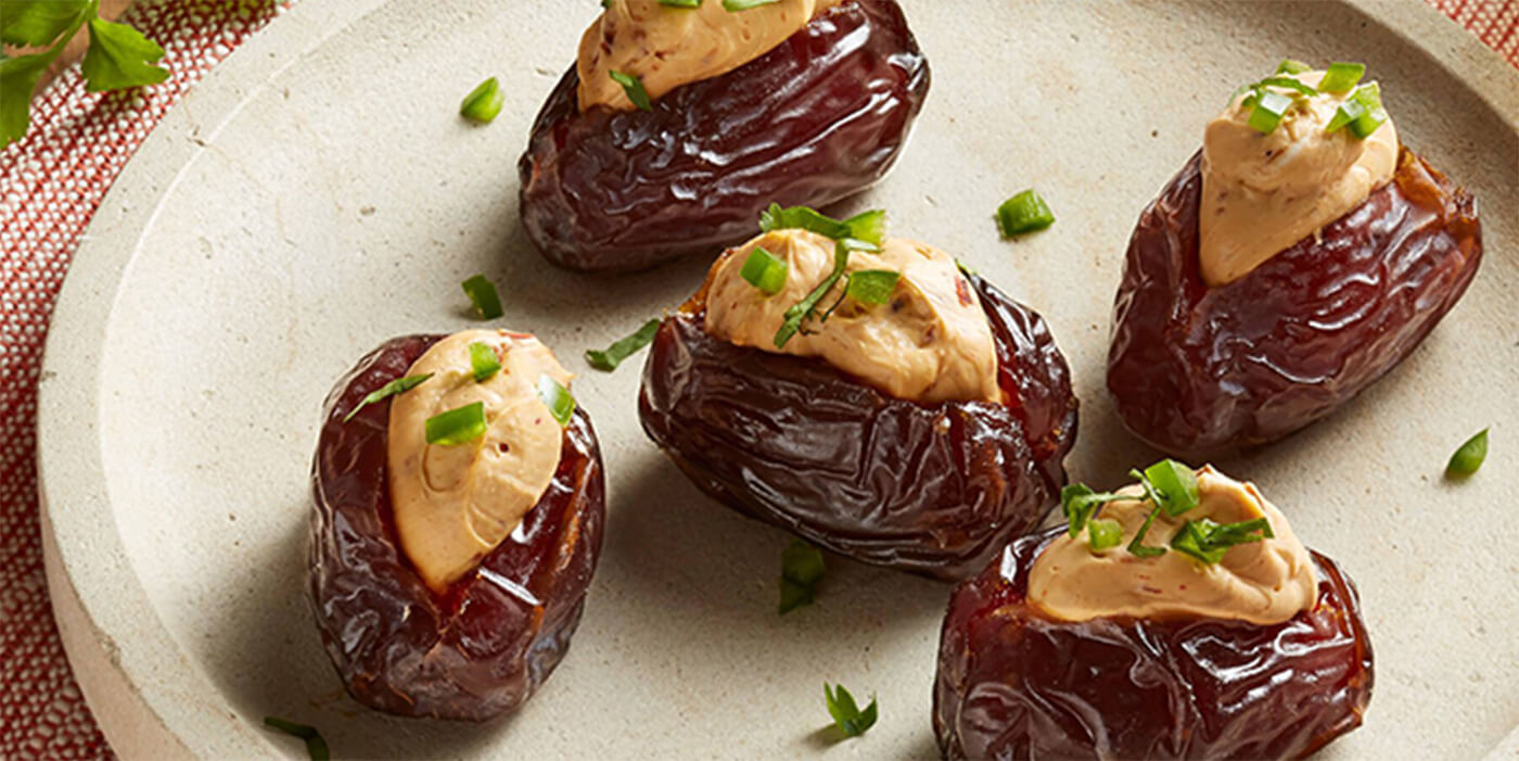 Spicy Jalapeño and Chipotle Cheese Stuffed Medjool Dates