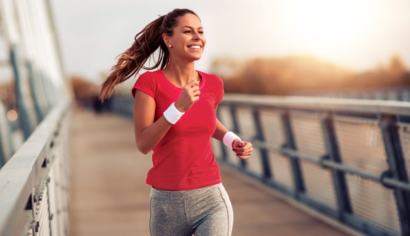 a woman jogging