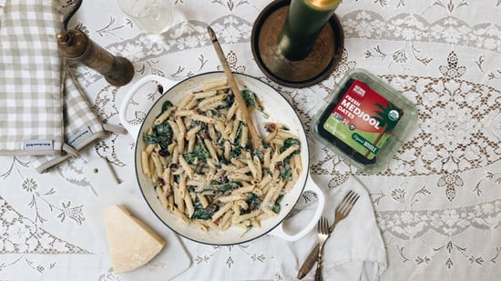 penne pasta with Natural Delights Medjool dates