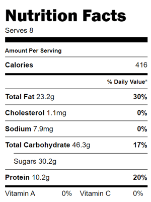 vegan moussa pie nutrition