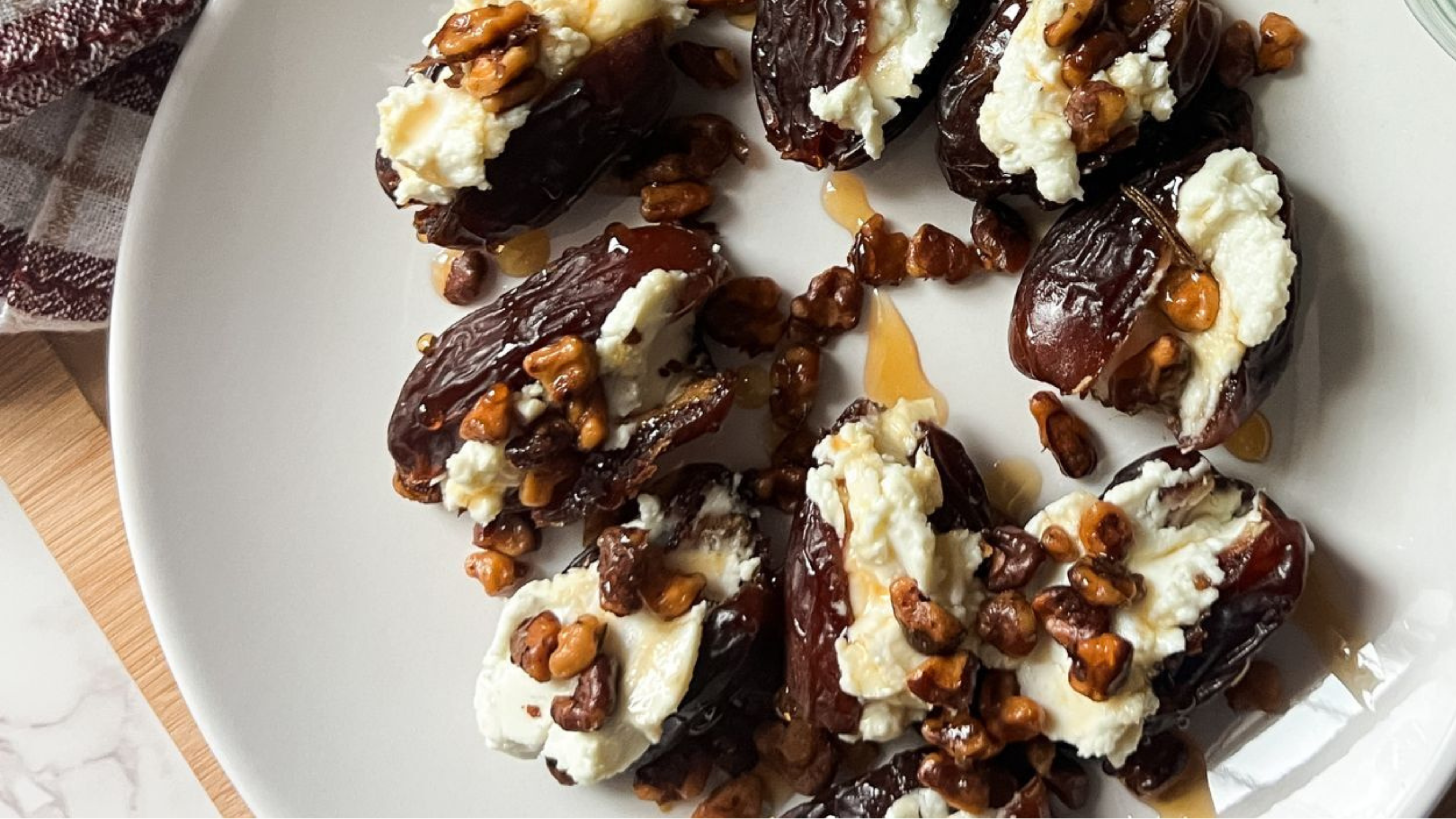 Goat Cheese Stuffed Dates with Hot Honey