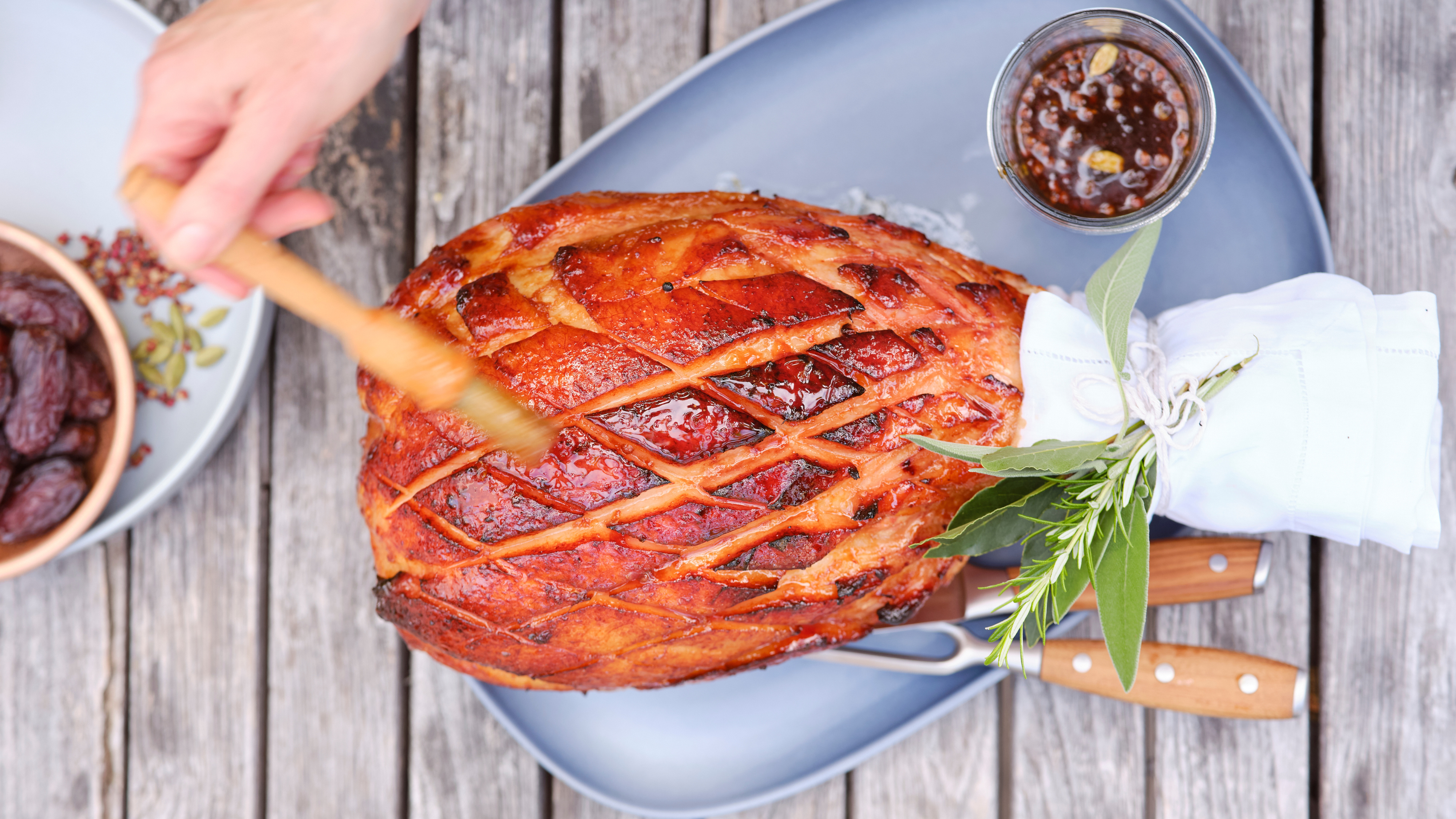 Spiced Date, Orange and Whiskey Glaze Ham
