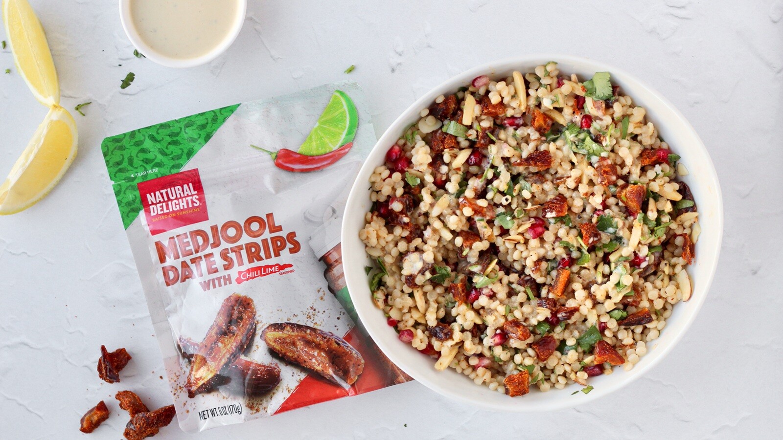 Date Couscous Salad with Tahini Dressing