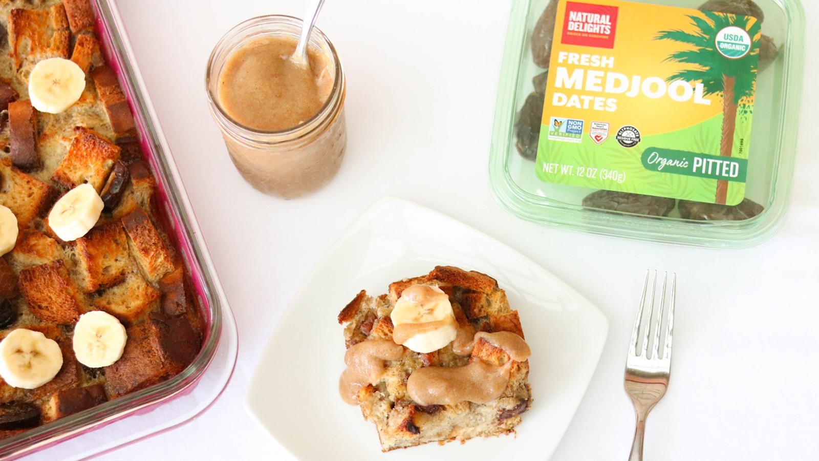 Overnight Date Banana French Toast with Date Banana Bread Syrup