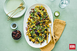 Roasted Cauliflower with Red Onions, Dates, and Middle Eastern Spices