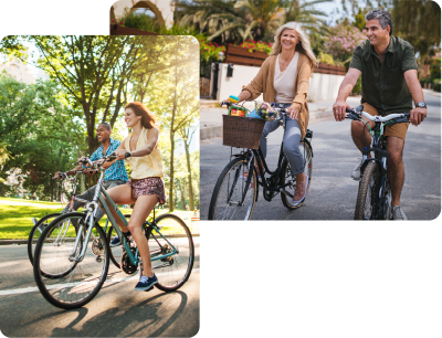 friends enjoying a bike ride