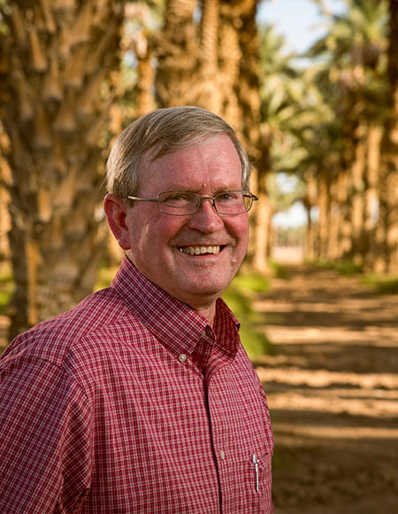 Dave Nelson in a date tree grove