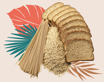pasta, rice, and bread